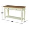 International Concepts Vista Solid Wood Console/Sofa Table with Shelf and 2 Drawers - Hickory/Shell OT79-15S - alternate 2